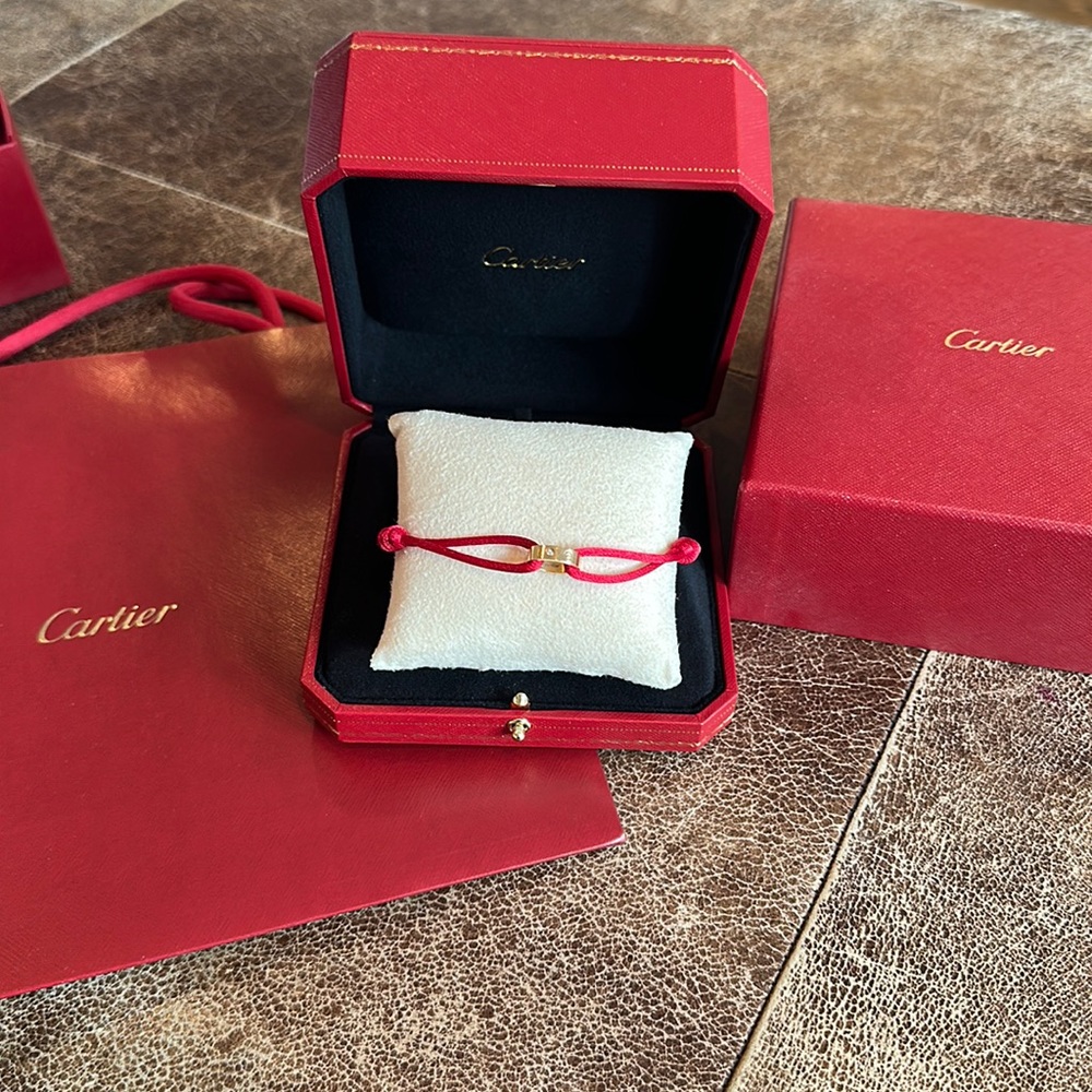 Cartier Love Silk Cord Bracelet in Yellow Gold with Diamond.